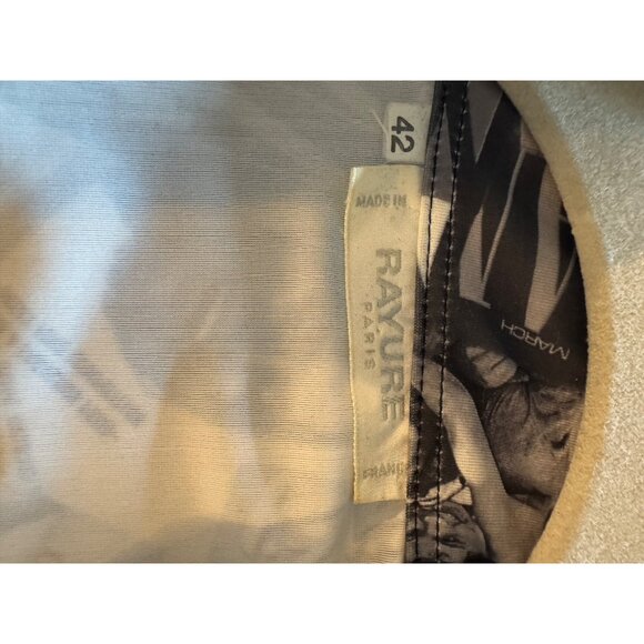 Ravure Paris Womens Graphic Newspaper Print Jacket Size 42 Black & White Zip-Up - Picture 3 of 7